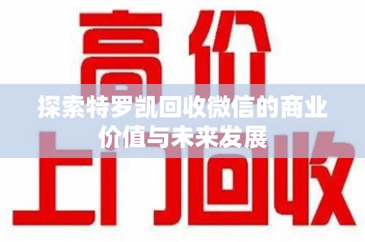 潍坊探索特罗凯回收微信的商业价值与未来发展